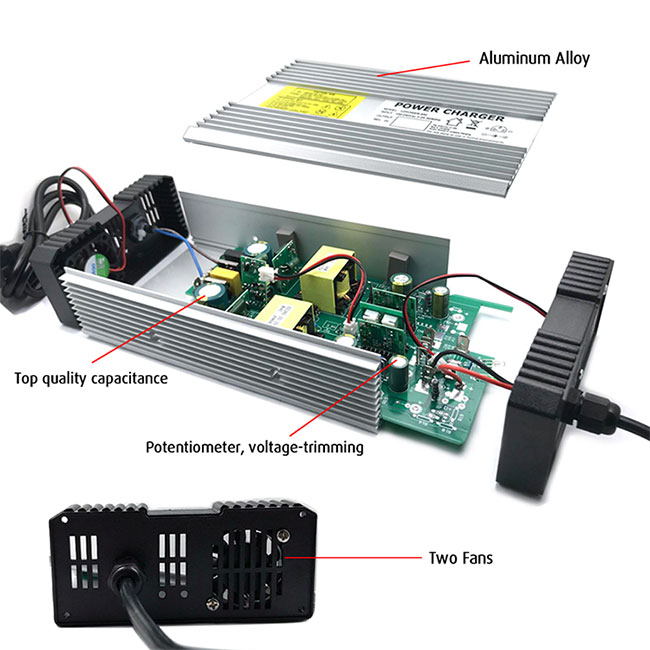 48V Lithium Lead Acid LiFePO4 54.6V 58.8V 10A Battery Charger